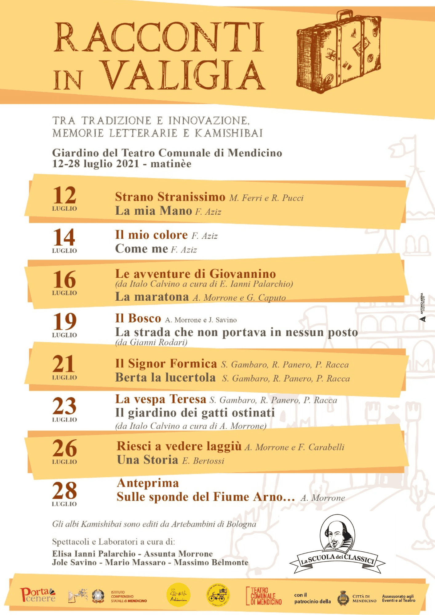 Locandina edizione 2021 — Racconti in Valigia de La Scuola dei Classici
