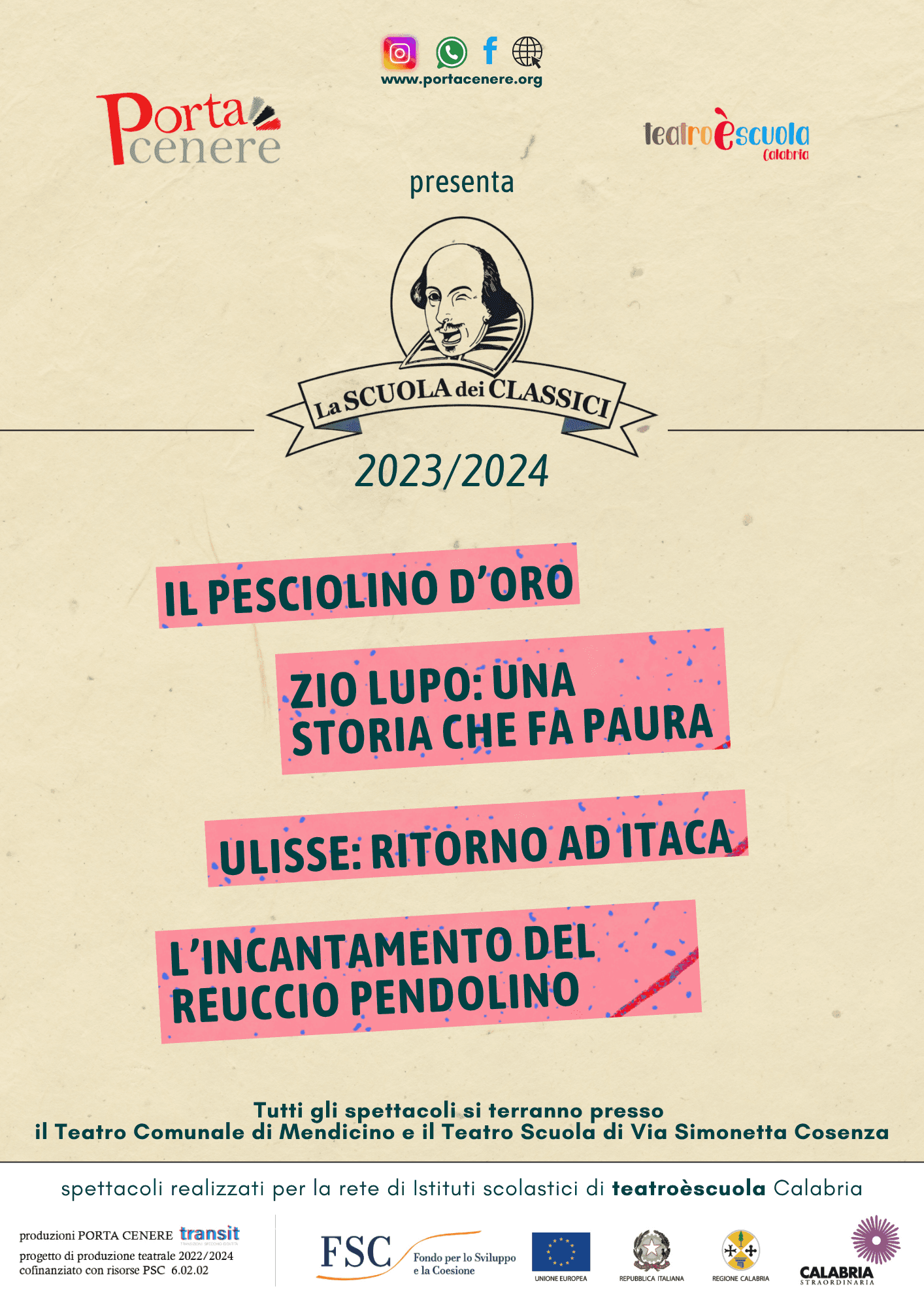 Locandina edizione 2023/2024 de La Scuola dei Classici