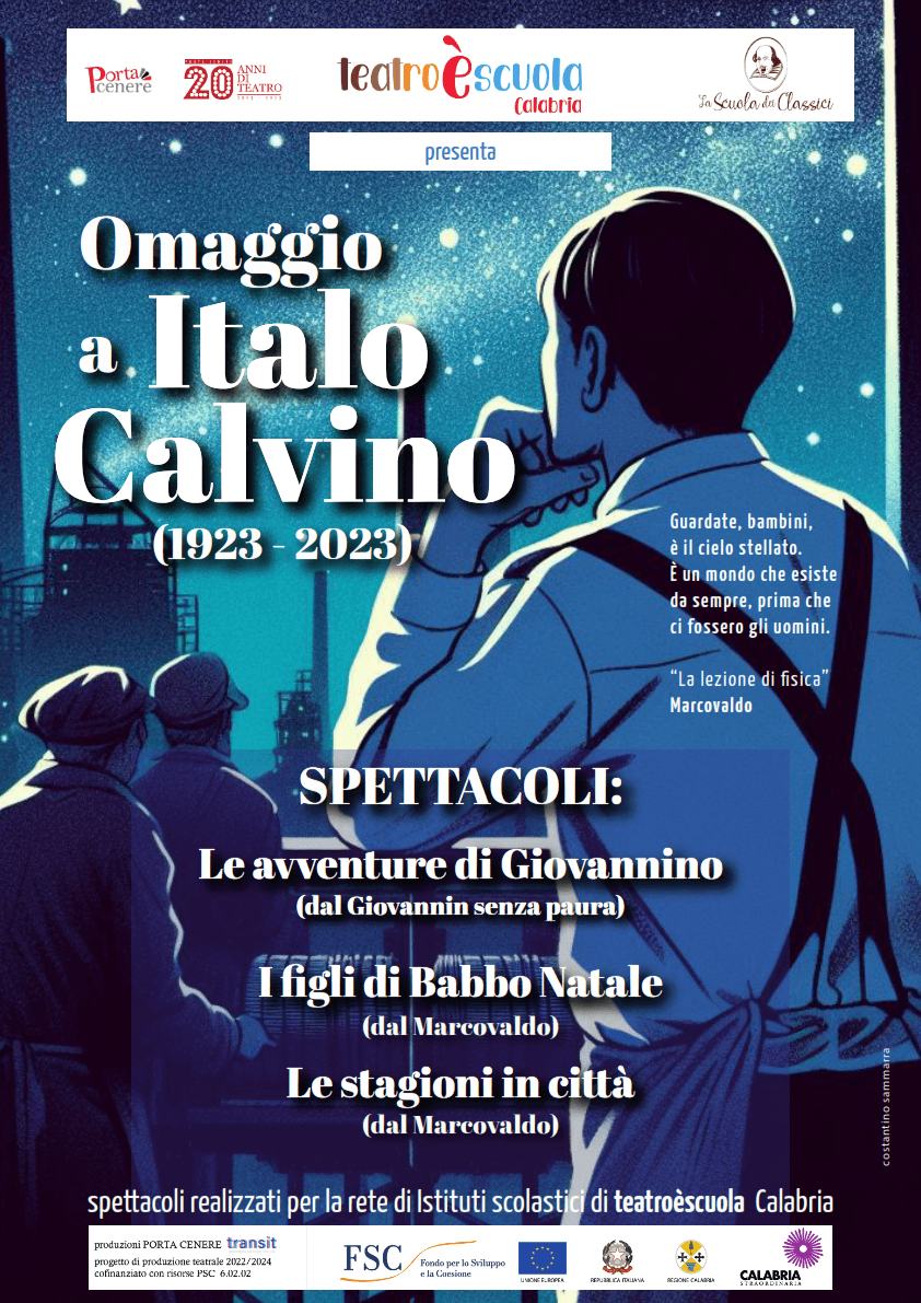 Locandina edizione 2023 — Omaggio a Italo Calvino de La Scuola dei Classici